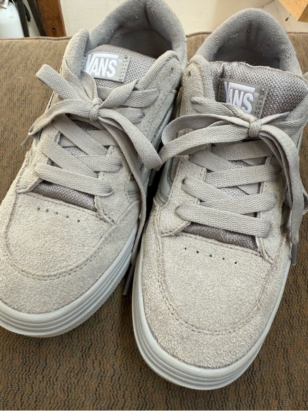 Vans Suede Low-Top Sneakers in Light Beige